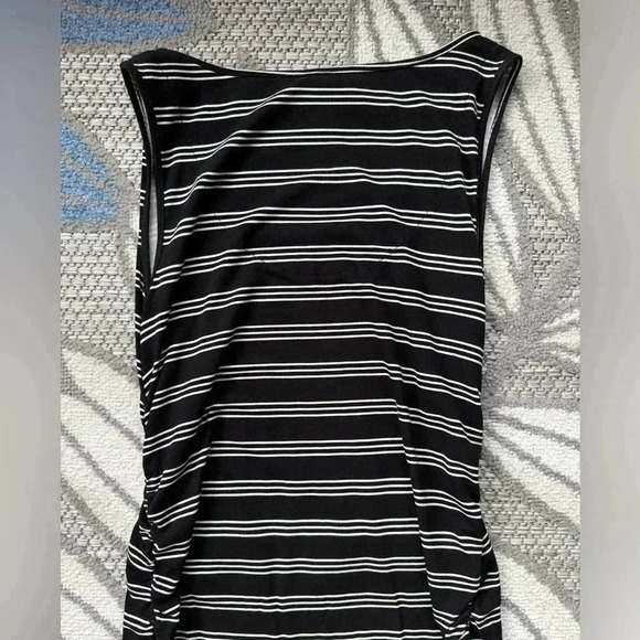 A:Glow Maternity Striped Tank Maxi Dress Size XS Sleeveless Stretch Black - Picture 5 of 6